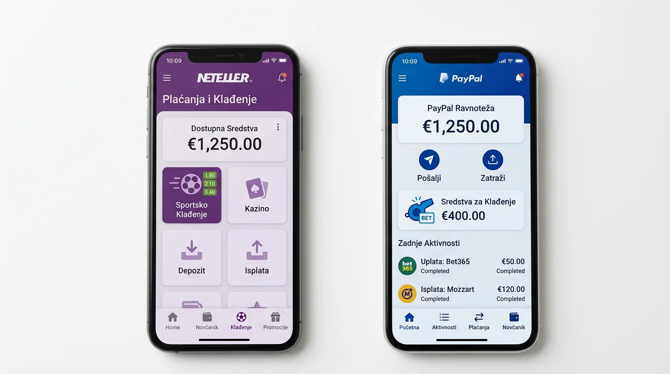 Neteller vs PayPal za klađenje — usporedba e-novčanika za sportske oklade